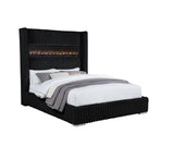 Uphoria Rabbit Velvet Modern Upholstered Eastern King Bed