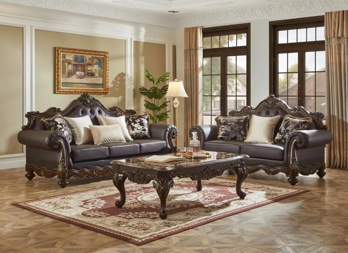 Nora Cherry Sofa & Loveseat Set — collection view; check selected pieces