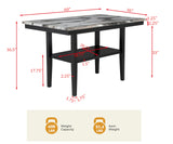 Sheridan 60" Transitional Counter Height Dining Table - side view