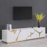 Taylor 87" High Gloss Lacquer TV Stand - front view
