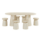Vyn 14" Modern Round Side Table Concrete Tavertine Finish - close-up