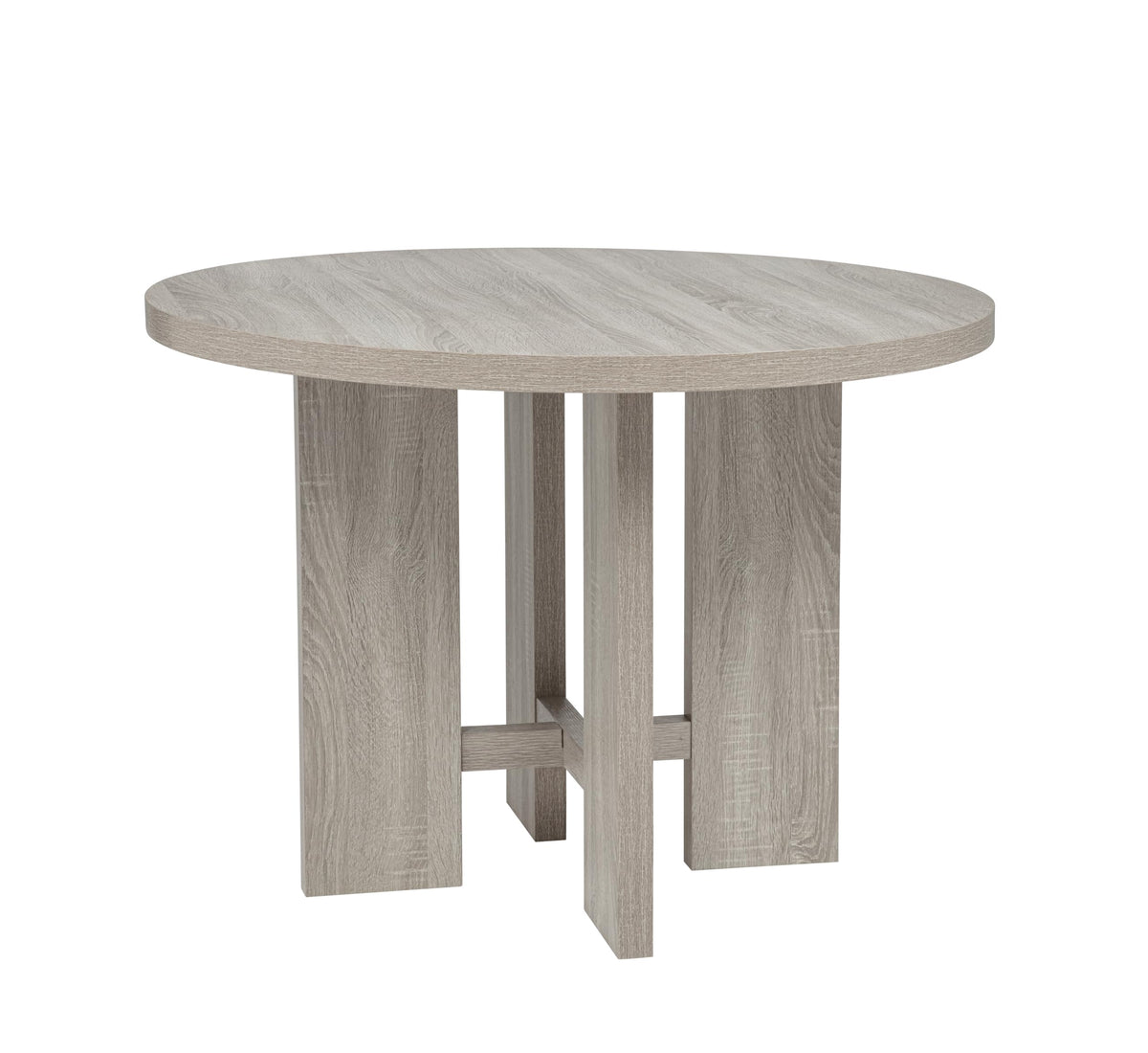 Timbria 42" Round Transitional Dining Table, Ideal for Kitchen or Dining Room Spaces in Oak/Grey
