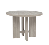 Timbria 42" Round Transitional Dining Table, Ideal for Kitchen or Dining Room Spaces in Oak/Grey