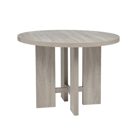 Timbria 42" Round Transitional Dining Table, Ideal for Kitchen or Dining Room Spaces in Oak/Grey