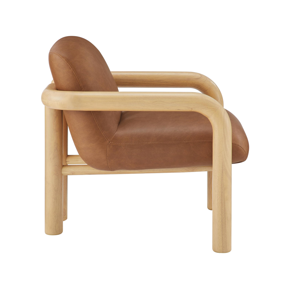 Tapporo Mid-Century Modern Accent Chair in Natural - angle view
