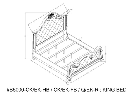 Belvedere 86" Eastern King Platform Wood Bed Frame - side view