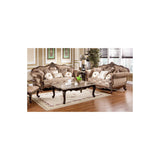 Winfrey 2-Pc Solid Wood and Chenille Living Room Set in Cherry - front view