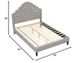 Ilena Upholstered Fabric Platform Bed, California King in Grey - side view
