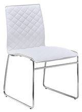 Tarina 5 Pcs Round Glass Top Dinette Set in White - front view