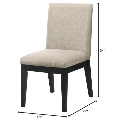 Terra Upholstered Cushion Fabric Mid-Century Modern Dining Chairs - side view