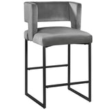 Leonard 36" Velvet Counter Height Stool - detail view