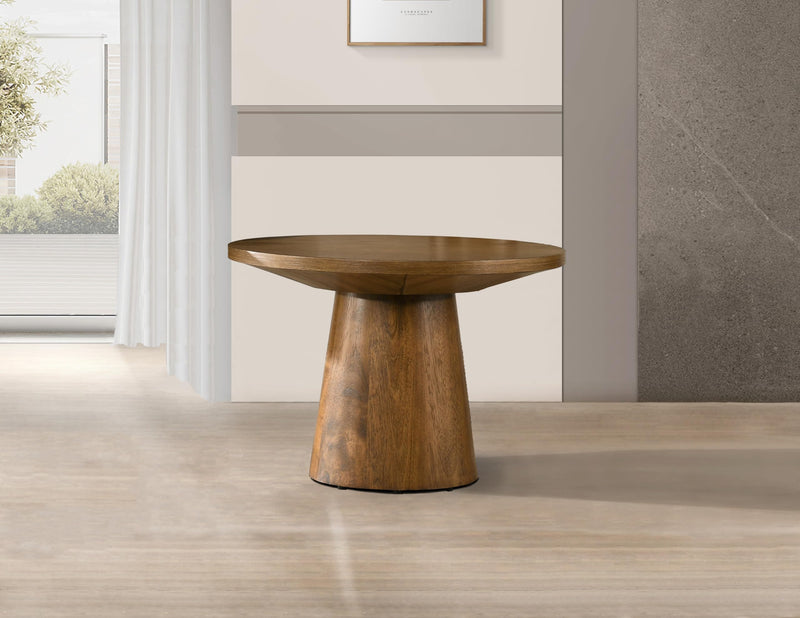 Terra 22" Round Pedestal End Table in Walnut