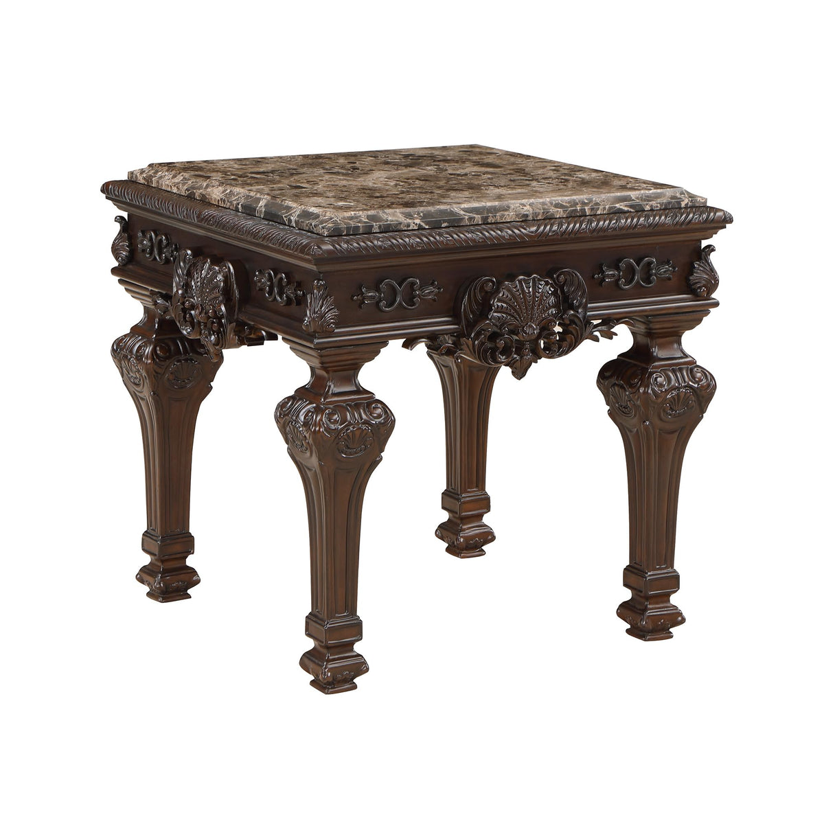 Tuscany 28" Traditional Square End Table - angle view