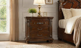 Isabella 3-Drawer Wood Nightstand in Cherry Oak — styled product view