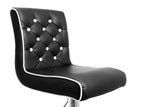Tufted Vinyl with Faux Crystals Adjustable Swivel Bar Stool - side view