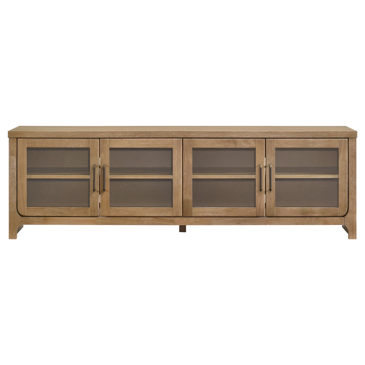 Brenham 79" TV Stand with Glass Doors - Washed Oak Media Console, Fits TVs up to 85" – view 4