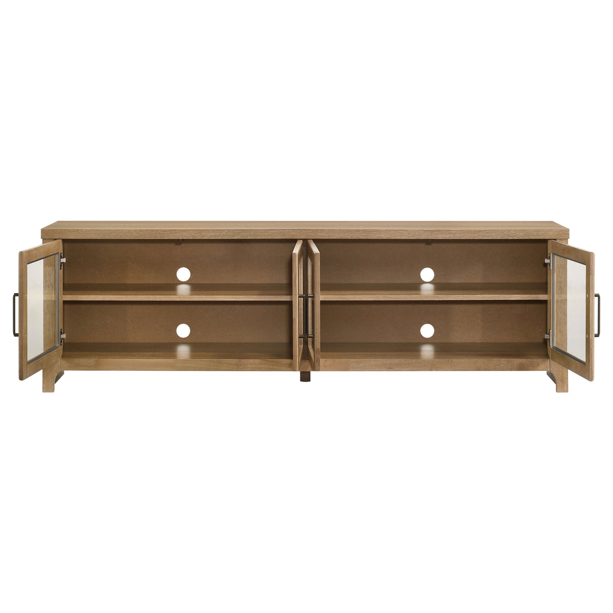 Brenham 79" TV Stand with Glass Doors - Washed Oak Media Console, Fits TVs up to 85" – view 5
