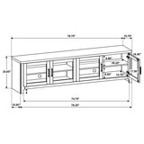 Brenham 79" TV Stand with Glass Doors - Washed Oak Media Console, Fits TVs up to 85" – view 12