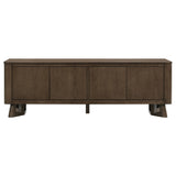 Trotter 71" TV Stand - 4-Door Media Console with Framed Panels & Interior Shelving in Brown – view 4