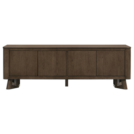 Trotter 71" TV Stand - 4-Door Media Console with Framed Panels & Interior Shelving in Brown – view 4