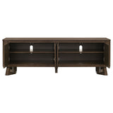 Trotter 71" TV Stand - 4-Door Media Console with Framed Panels & Interior Shelving in Brown – view 5