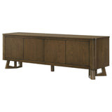 Trotter 71" TV Stand - 4-Door Media Console with Framed Panels & Interior Shelving in Brown – view 6