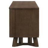Trotter 71" TV Stand - 4-Door Media Console with Framed Panels & Interior Shelving in Brown – view 7