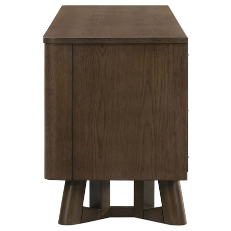 Trotter 71" TV Stand - 4-Door Media Console with Framed Panels & Interior Shelving in Brown – view 7