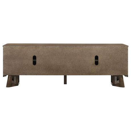 Trotter 71" TV Stand - 4-Door Media Console with Framed Panels & Interior Shelving in Brown – view 9