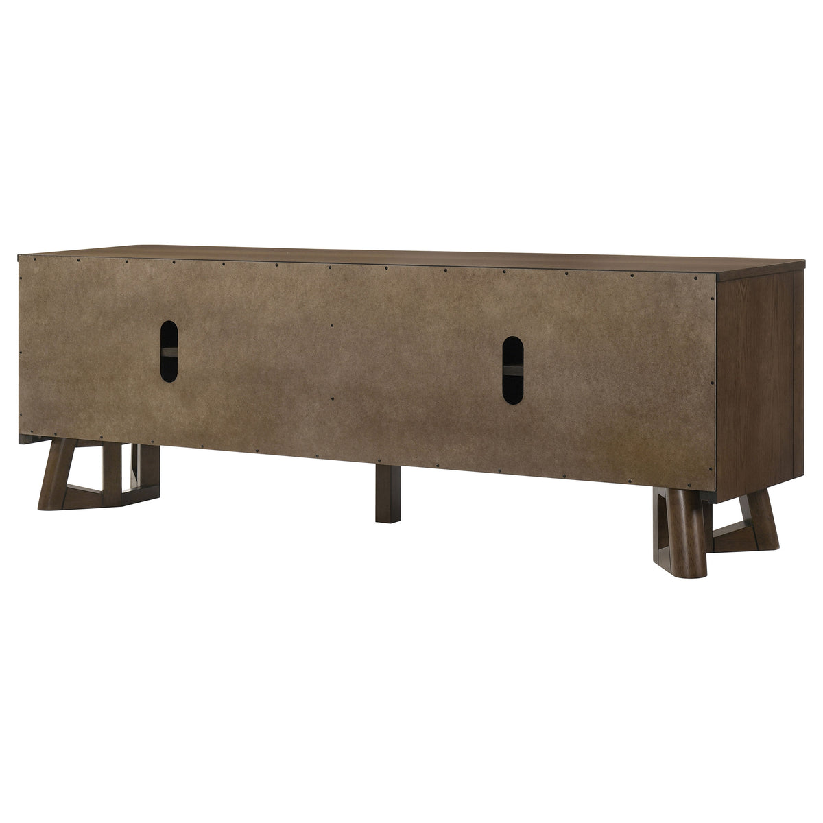 Trotter 71" TV Stand - 4-Door Media Console with Framed Panels & Interior Shelving in Brown – view 10