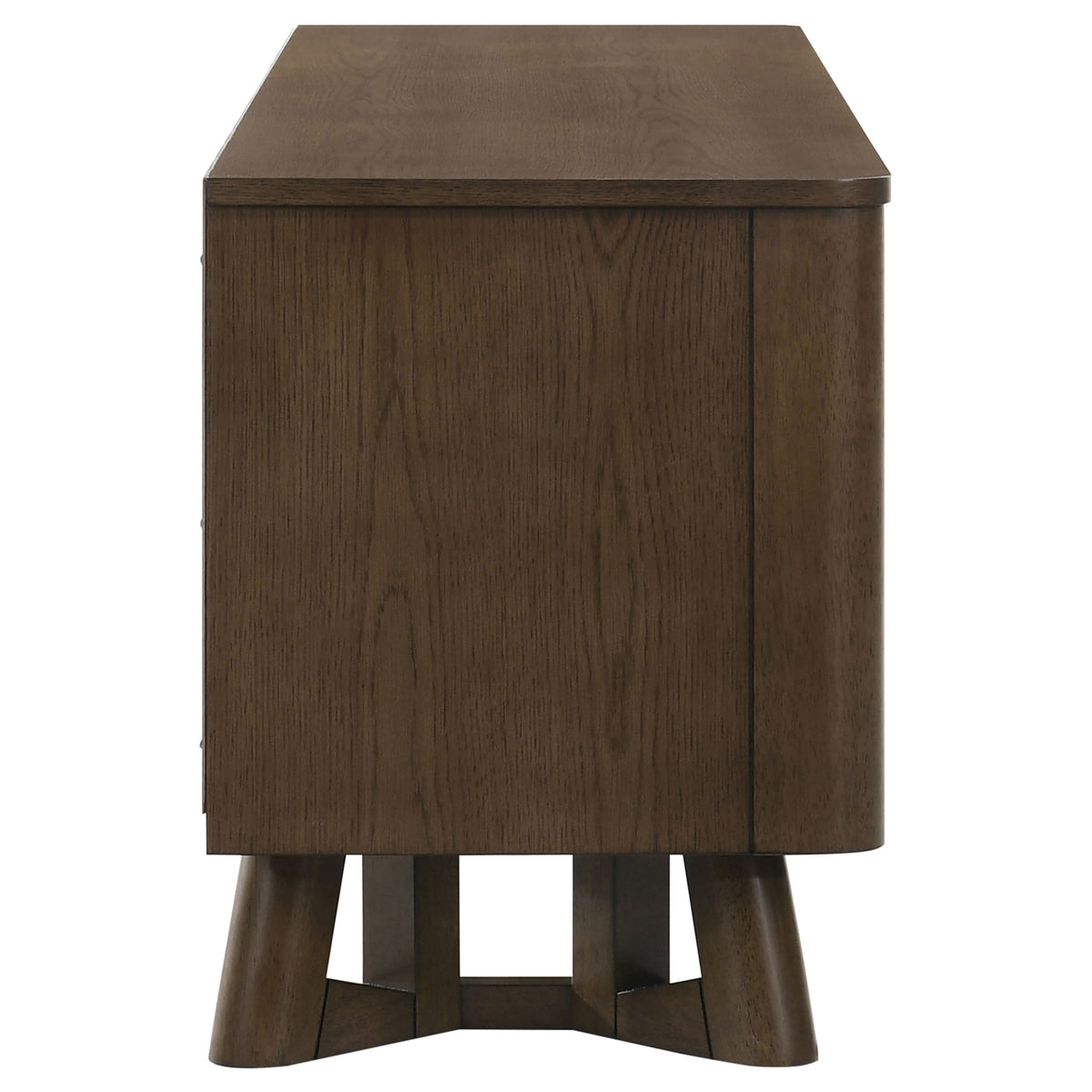 Trotter 71" TV Stand - 4-Door Media Console with Framed Panels & Interior Shelving in Brown – view 11