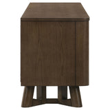 Trotter 71" TV Stand - 4-Door Media Console with Framed Panels & Interior Shelving in Brown – view 11