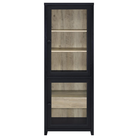 Denison 79" TV Stand & Entertainment Center with Media Towers - Glass Doors & Hidden Drawers in Black – view 16