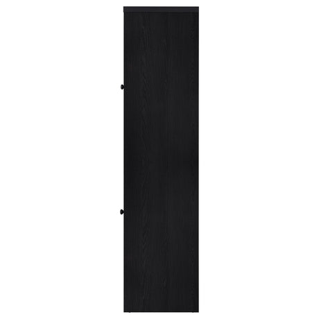 Denison 79" TV Stand & Entertainment Center with Media Towers - Glass Doors & Hidden Drawers in Black – view 18
