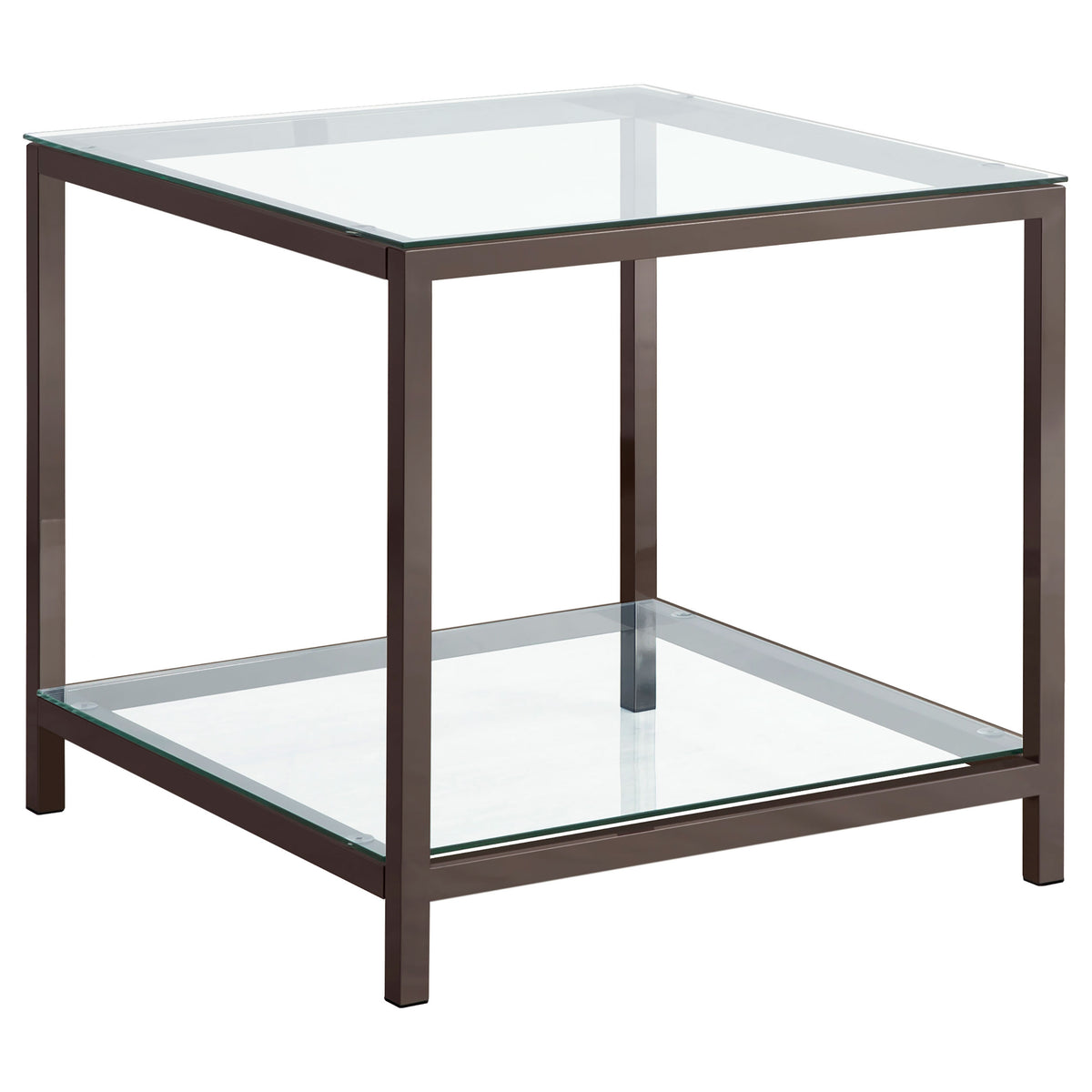 Trini Glass Top Coffee Table & End Table Sets - End Table