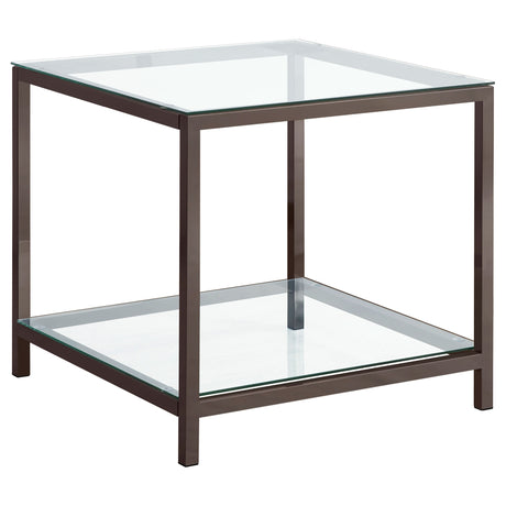 Trini Glass Top Coffee Table & End Table Sets - End Table