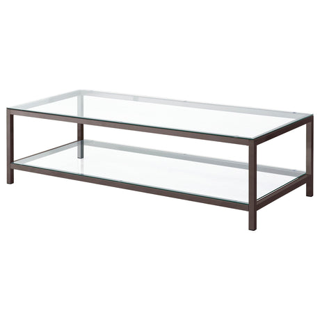 Trini Glass Top Coffee Table & End Table Sets - Black Nickel Open Frame with Lower Shelf – view 13