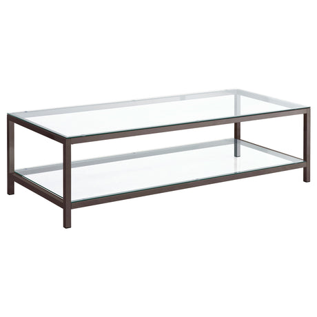 Trini Glass Top Coffee Table & End Table Sets - Coffee Table