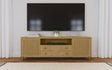 Arini 79" TV Stand - Sand Wash Media Console with Woven Cane Doors & Aged Brass Legs – view 1