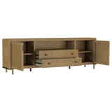 Arini 79" TV Stand - Sand Wash Media Console with Woven Cane Doors & Aged Brass Legs – view 3