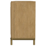 Arini 79" TV Stand - Sand Wash Media Console with Woven Cane Doors & Aged Brass Legs – view 6