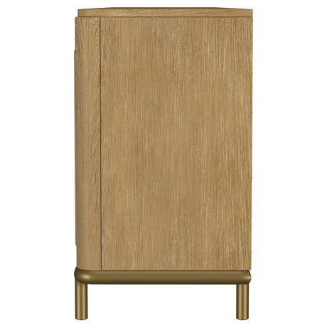 Arini 79" TV Stand - Sand Wash Media Console with Woven Cane Doors & Aged Brass Legs – view 6