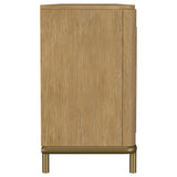 Arini 79" TV Stand - Sand Wash Media Console with Woven Cane Doors & Aged Brass Legs – view 10