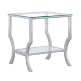 Saide Glass Top Coffee Table, End Table & Console Table - End Table