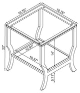 Saide Glass Top Coffee Table, End Table & Console Table - Curved Polished Chrome Legs with Lower Glass Shelf – view 16