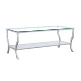 Saide Glass Top Coffee Table, End Table & Console Table - Coffee Table