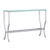 Saide Glass Top Coffee Table, End Table & Console Table - Console Table