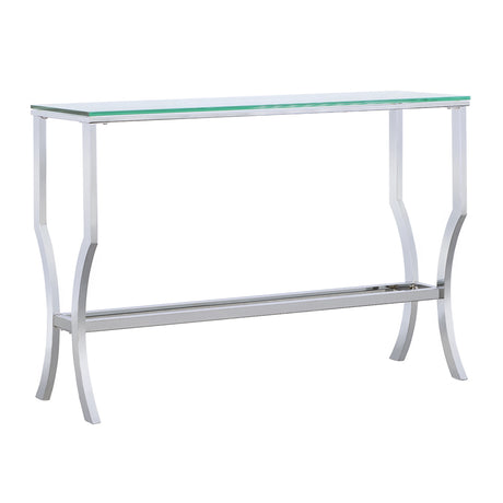 Saide Glass Top Coffee Table, End Table & Console Table - Console Table