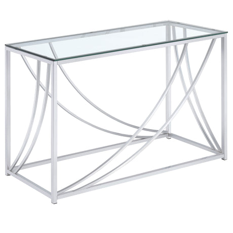Lille Glass Top Coffee Table, End Table & Console - Console Table