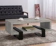 Dinard 47" Coffee Table - Grey Driftwood with Open Shelf & Black Metal Supports – view 1